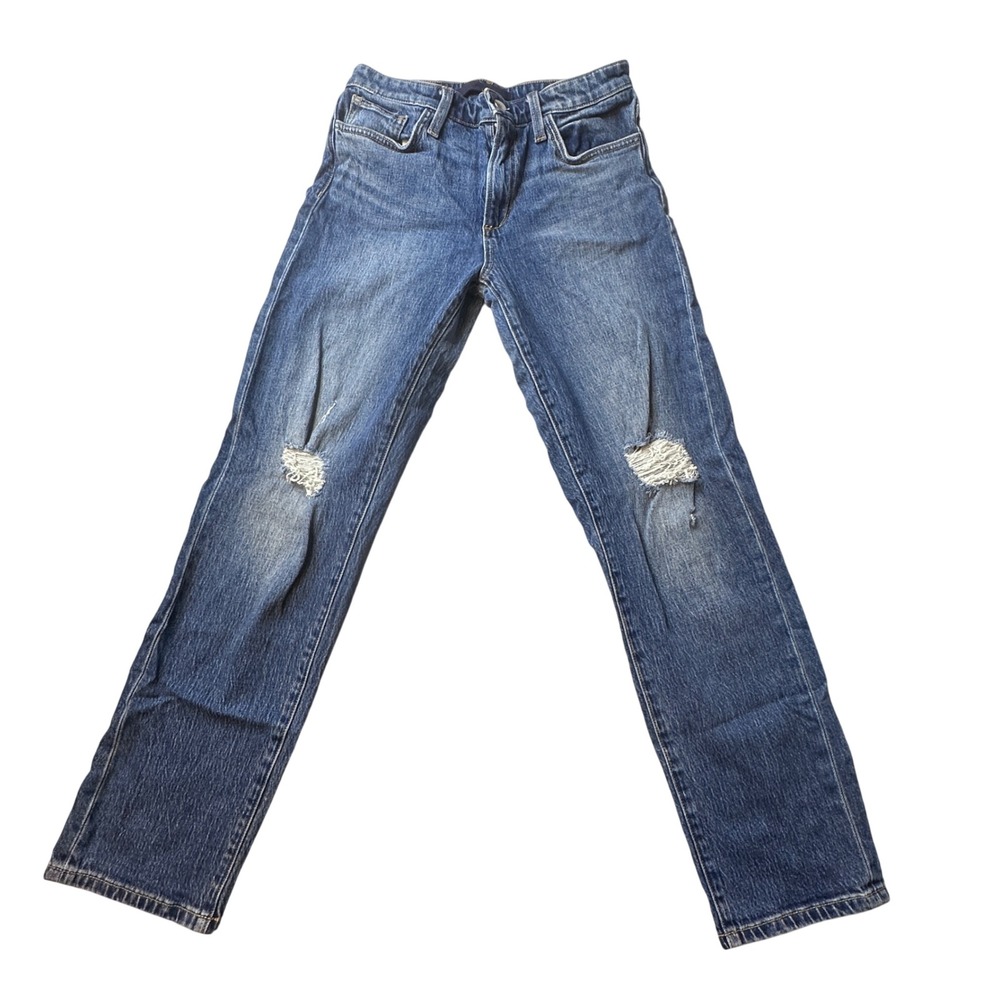 Joe's Jeans Denim Womens 26 Blue The Niki Mid Rise Boyfriend Ripped Distressed